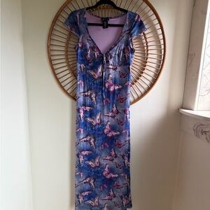 Y2K Butterfly Print Maxi Dress: Sweet Society